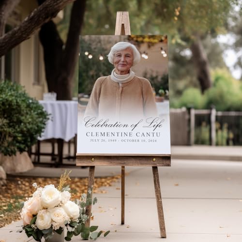 Personalized Memorial Sign, Celebration of Life Funeral Sign with Photo Custom Remembrance - color: Version #10