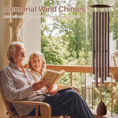Wind Chimes for Outside, 46" Bronzed Wind Chimes Gifts for Women Christmas Birthday Retirement Thank You and Any Occasion, Memorial Sympathy Gift for Loss Loved One - size: Bronze-46 Inch-6 Tubes