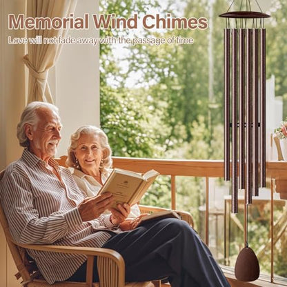 Wind Chimes for Outside, 46" Bronzed Wind Chimes Gifts for Women Christmas Birthday Retirement Thank You and Any Occasion, Memorial Sympathy Gift for Loss Loved One - size: Bronze-46 Inch-6 Tubes