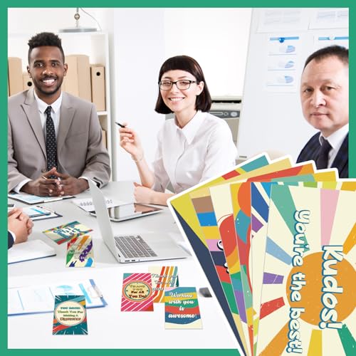 Yeaqee Employee Appreciation Cards Kudos Notes Motivational Blank,Rainbow - style: Rainbow