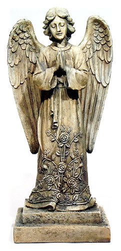 Accents & Occasions Napco Imports Outdoor Garden Patio Memorial Statue Figurine 14.75 Inch Resin Standing Praying Angel