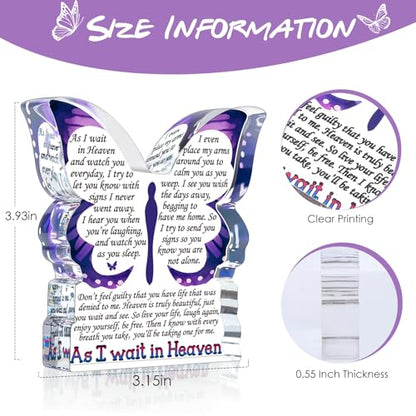 MY-ALVVAYS Sympathy Gifts for Loss of Loved One, Memorial Gifts for Loss of Mother Father Husband Wife, Grief Gift Bereavement Funeral Present, As I Wait in Heaven Keepsake Decorative Signs Plaques - style: Wait in Heaven