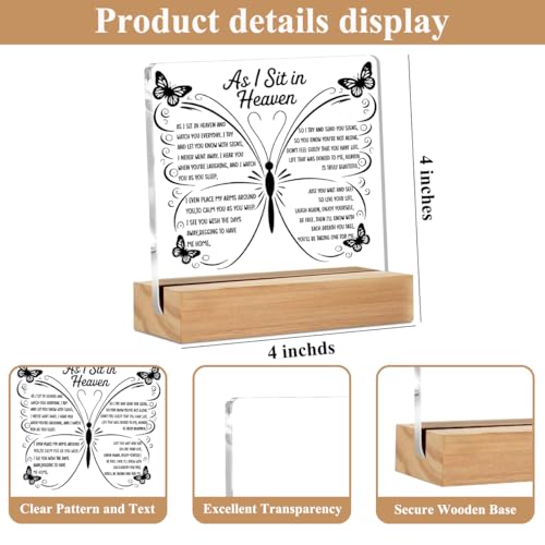 As I Sit In Heaven Sign, Sympathy Gifts Acrylic Sign Condolences Gifts - color: Sympathy Gifts