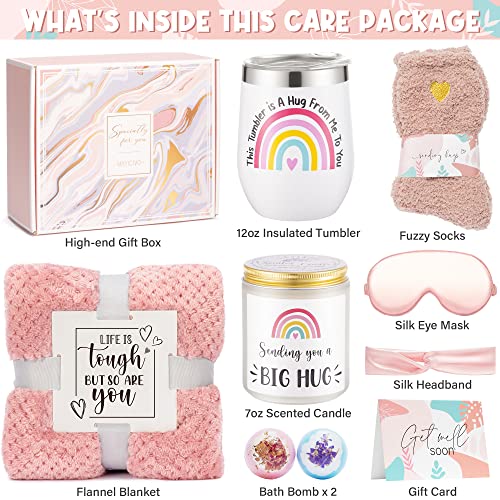 Get Well Soon Gifts for Women, Inspirational Birthday Gifts for Women, Self Care Package Get Well Gift Baskets for Friends After Surgery, Sympathy Thinking of you Gifts, Feel Better Cancer Care Gifts - color: A1.Pink
