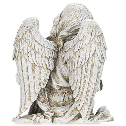Joseph's Studio by Roman, 12.75" H Sitting Angel Garden Statue, Outdoor Decor