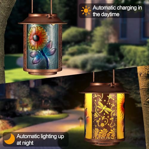 Dragonfly Solar Lanterns Outdoor Waterproof Birthday Gifts for Women Mom - color: a-Dragonfly-1PC