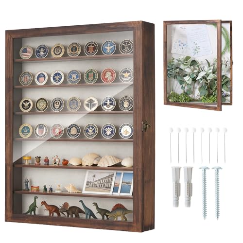 Muzilife 16x20 Shadow Box Wood Picture Frame with Shelves, 2.83 Deep, Brown - color: Brown, size: 16"x20" with Shlef