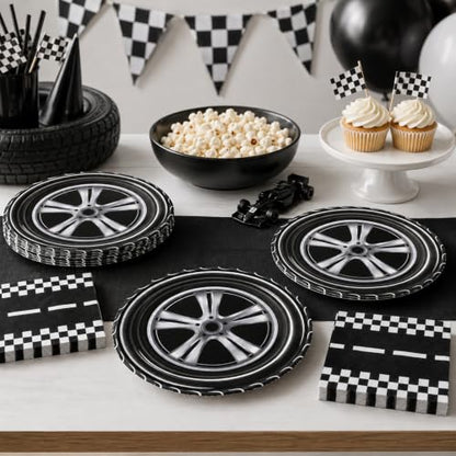 40 Pcs Race Car Plates and Napkins Set, Large 9 Inch Party Plates - color: Race Car