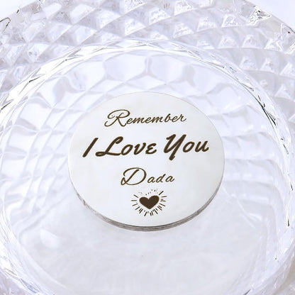 YALLNASL Grandma Aunt Mom Mothers Day Gift for Women Wife Grandpa Uncle Dad Fathers Day Presents for Men Husband Pocket Token - color: Love U Dada
