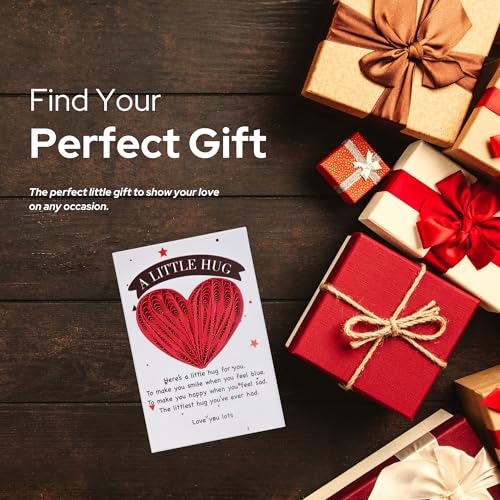 Little Pocket Hug Token & Greeting Card – Handmade Quilled Heart with NFC Bible Verse | Pocket Hug Card with Inspirational Scripture | Unique Christian Gift for Encouragement, Grief, Anxiety Relief & Long Distance Love (Red Heart) - color: Red Heart