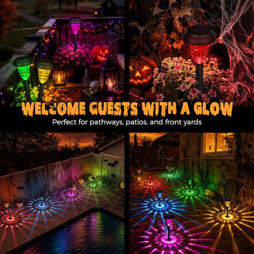 TISEJOY Solar Halloween Lights Outdoor Waterproof for Pathway, 8 Pack - size: 8 Pack