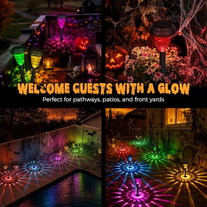 TISEJOY Solar Halloween Lights Outdoor Waterproof for Pathway, 8 Pack - size: 8 Pack