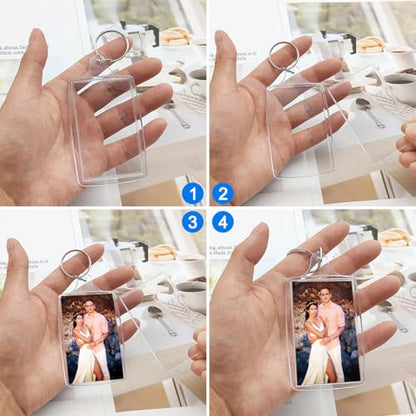 15/20 Pack Acrylic Photo Frame Keychain, Personalized Customizable Keychains, Clear Picture Keychain as Gift - color: 2"x 3"（15pack)
