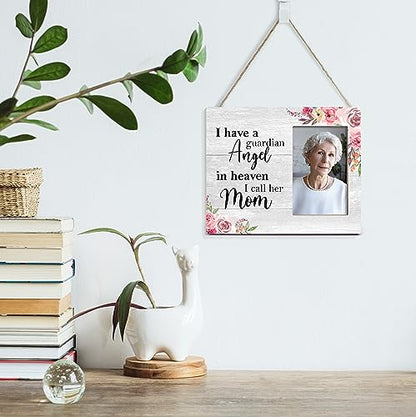 Orchroma Memorial Picture Frame,in Memory of Loved One Gifts,Bereavement Condolences Gifts,I Have a Guardian Angel in Heaven I Call Her Mom 8x10 Photo Frame - color: I Have a Guardian Angel Mom