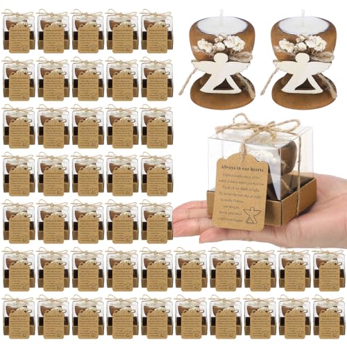Nuanchu 48 Set Funeral Memorial Candles Holders Funeral Keepsakes, Classic