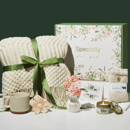 OHATOS Sympathy Gift Baskets for Women, Get Well Soon Care Package Self Care Birthday Gifts for Women, Thinking of You Inspirational Basket After Surgery for Her Wife Mom Friend Sister Girlfriend