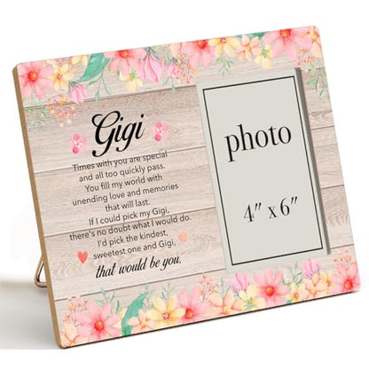 Gigi Wooden Photo Frame, Grandma Gifts | 8 x 10 Gigi Picture Frame for 4 x 6 Inches Photo - color: gigi