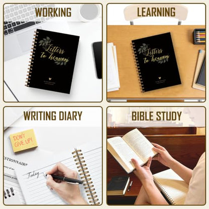 Memorial Gifts Journal for Women Men 5.5x8.5in(Black) - color: Black