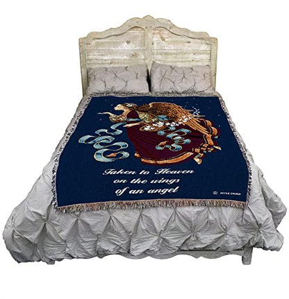 Pure Country Weavers Taken to Heaven Blanket - Religious Sympathy Gift Tapestry Throw Woven from Cotton - Made in the USA (72x54) - color: Taken to Heaven, size: 72" x 54"