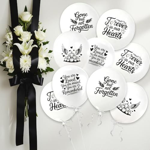 36 PCS Peace Funeral Memorial Balloons Remembrance Balloons Release in Sky | Celebration of Life Favors White Pigeon Balloon Ceremonies Anniversary Wedding Party Decoration Supplies in Heaven for Death
