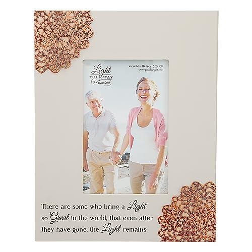 Pavilion Gift Company - Light Remains Memorial Photo Frame, (Holds 4 x 6-inch Photo), Bereavement Gift, Home Decor Gift For Death Of A Loved One, Remembrance Picture Frame, 1 Count, 7.5 x 9.5-inches