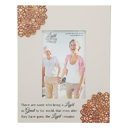 Pavilion Gift Company - Light Remains Memorial Photo Frame, (Holds 4 x 6-inch Photo), Bereavement Gift, Home Decor Gift For Death Of A Loved One, Remembrance Picture Frame, 1 Count, 7.5 x 9.5-inches