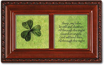 Guardian Angel Petite Woodgrain Music Box Plays "Irish Lullaby"