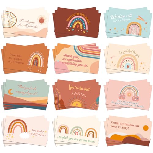 Yeaqee Employee Appreciation Cards Kudos Notes Motivational Blank,Bohemia - style: Bohemia