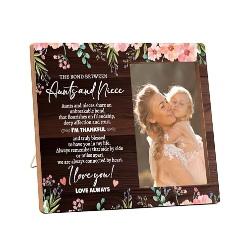 Niece and Aunt Picture Frame, Blush Pink Floral Wood Photo Frame, Birthday Graduation Gifts for Niece, Mother's Day Christmas Birthday Gifts for Aunt, The Bond Between Aunts And Niece Frame -a07 - style: Niece and Aunt