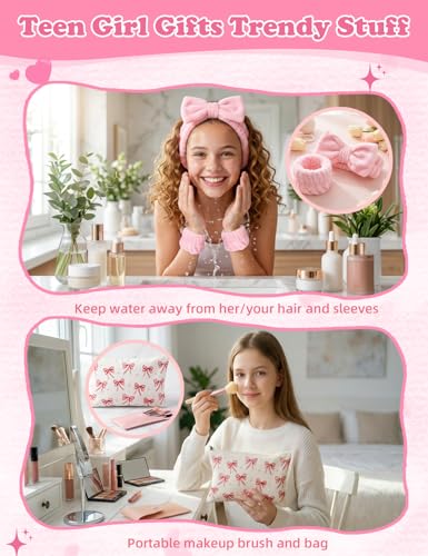 14PCS Gifts for Teen Girls - Gift Basket for Teen Girl, Gifts Trendy Stuff | Back to School Gift, Unique Birthday Gift Sets for Teen Girls, Daughter, Sister, Friend, Sweet 16th 18th 21st, Pink - color: Pink