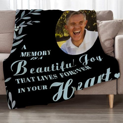 Custom Memorial Blanket with Photo, Loss of Sympathy Gifts for Loved One - color: Style-06