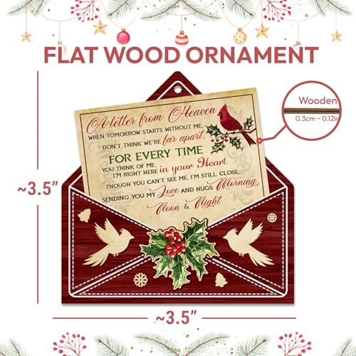 Hyturtle Memorial Christmas Ornament 2026 Gifts for Loss of Loved Ones | Cardinal Tree Eco-friendly Wooden Decoration, Sympathy Remembrance Holiday Gifts, Bereavement Keepsake, Double-sided print