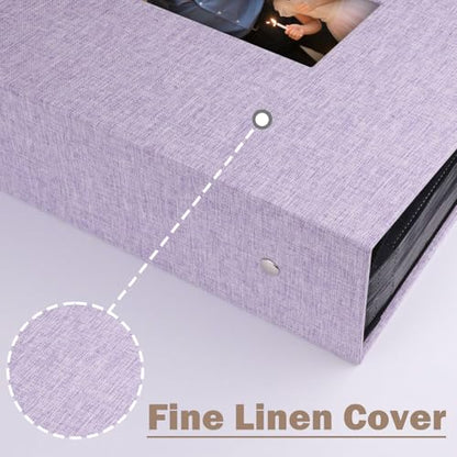 Ruibytree Extra Large Capacity Photo Album 4x6 Pictures 1000 Pockets,Purple | Linen Cover, Horizontal & Vertical 4x6 Photos, Removable Acid-Free Pages, Front Display Window, for Family, Wedding & Travel - color: Purple
