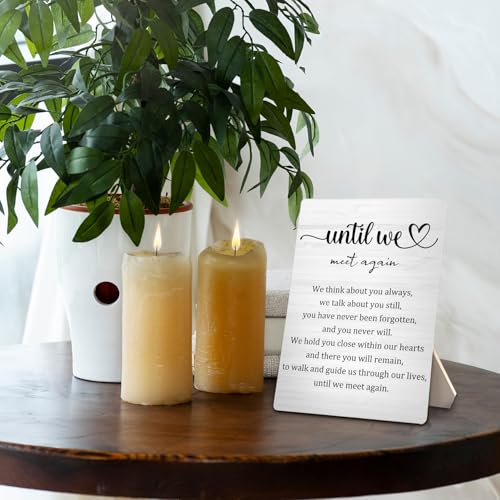 Wedding Memorial Wooden Table Sign, 5x7 Inch, Until We Meet Again - color: Memorial 08