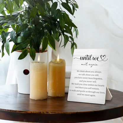 Wedding Memorial Wooden Table Sign, 5x7 Inch, Until We Meet Again - color: Memorial 08