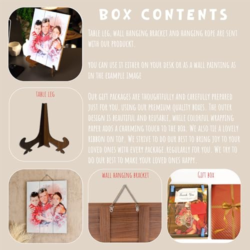 Personalized Valentine’s Day Gift for Him or Her Custom Photo on Wood - color: Watercolor Design