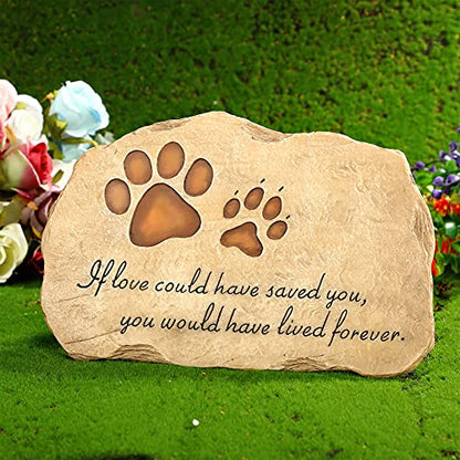Jetec Dog Memorial Stone Dog Garden Memorial Stone Paw Prints Pet Headstone Resin Grave Marker Pet Loss Gifts Sympathy Gifts for Indoor Outdoor, 11 x 7.5 Inch