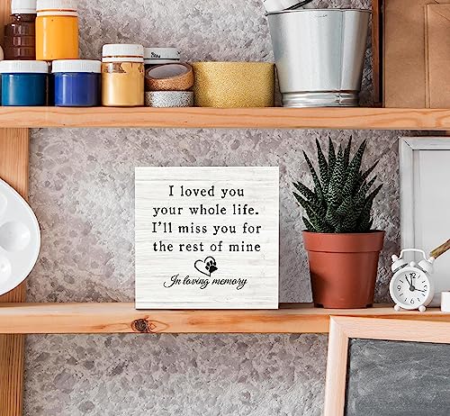 SRADMO In Loving Memory of Pet Quote I Love You Your Whole Life Wood Box Sign Desk Decor,Rustic Wooden Block Box Sign Decoration For Home Bedroom Living Room Shelf Table Decor