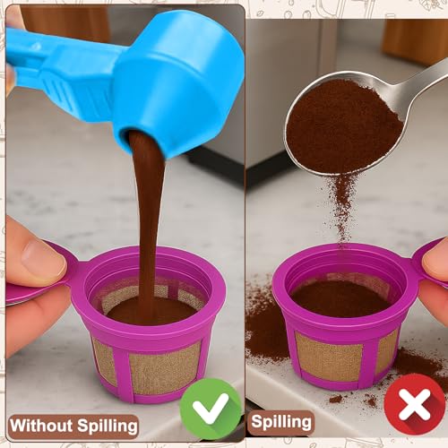Palksky Coffee Scoop & Funnel for Reusable K Cup Refillable Coffee Pods,2 Tablespoon Coffee Measuring coffee Scooper,1PCS (Sky Blue) - color: Sky Blue