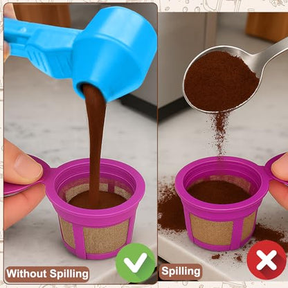 Palksky Coffee Scoop & Funnel for Reusable K Cup Refillable Coffee Pods,2 Tablespoon Coffee Measuring coffee Scooper,1PCS (Sky Blue) - color: Sky Blue