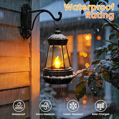 2 Pack Small Solar Lanterns Outdoor Waterproof