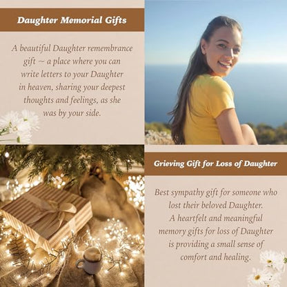 Daughter Grieving Gift, Sympathy Condolence Remembrance Memorial Gifts | Letters To My Daughter In Heaven Faux Leather Journal Window Cover 200 Pages A5 Lined for Family Friend Who Loss of Daughter - style: Daughter