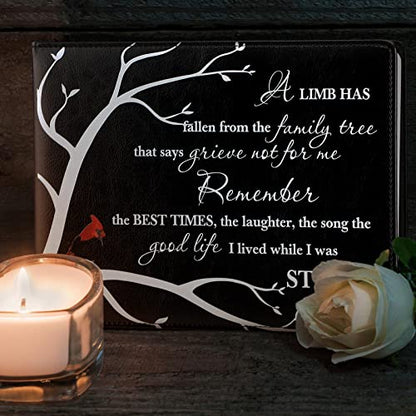 Yingzhao Funeral Guest Book for Memorial Service in Loving Memory Guest Book with Pen 144 Pages Cardinal Celebration of Life Party Supplies Funeral Sign in Books for Guests - style: A Limb