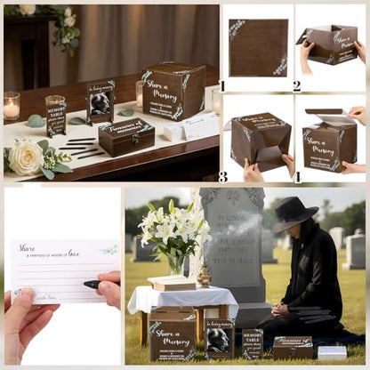 Gilprop 113 Pcs Celebration of Life Share a Memory Cards Set, Greenery - style: Greenery