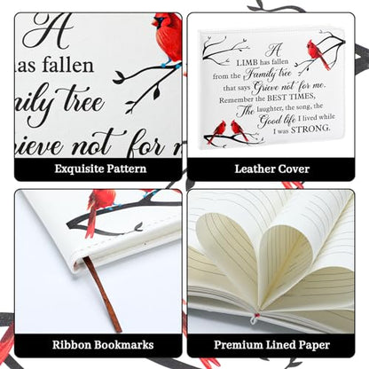 Patelai Funeral Guest Book with Pen, Cardinal - style: Cardinal