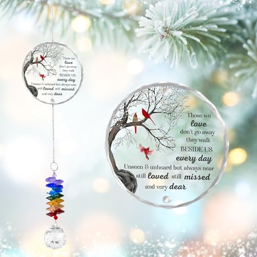 Memorial Suncatcher Ornament - Sympathy Gift for Loss of Loved One - Crystal Rainbow Maker - Those we Love Don't go Away - Hanging Crystal Decor Home Decor Window Décor - color: Those We Love Don't Go Away