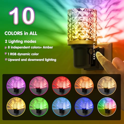 L LOHAS LED Night Light, Dimmable Night Lights Plug into Wall - color: Diamond-RGB, size: 1 Pack