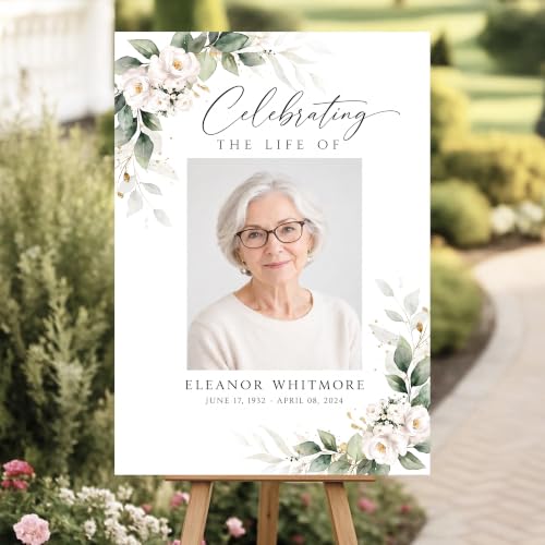 Personalized Funeral Celebration Of Life Welcome Sign #6 - color: Style 6