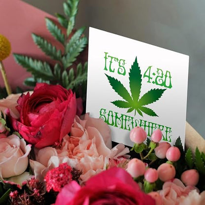 3dRose Greeting Cards - Its 420 Somewhere - 6 Pack - Marijuanna Funny - size: 6 Greeting Cards with envelopes