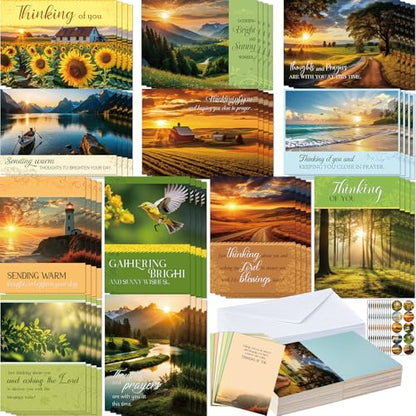 Motiskyy 72 Pack Religious Thinking of You Cards with Envelopes, Natural - style: Natural